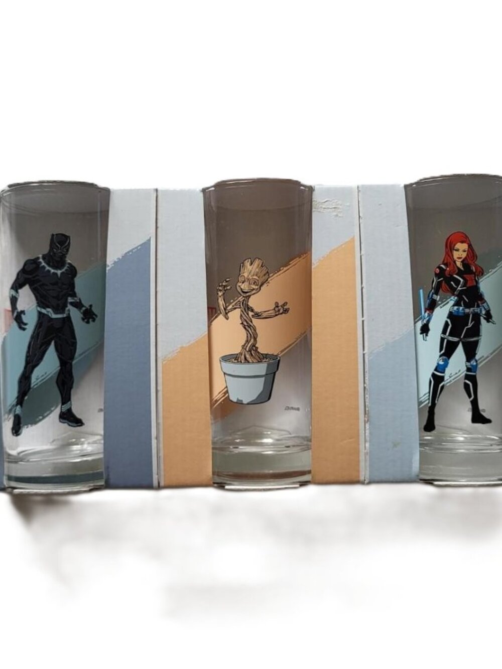Set of 3 Marvel Character Drinking Glasses